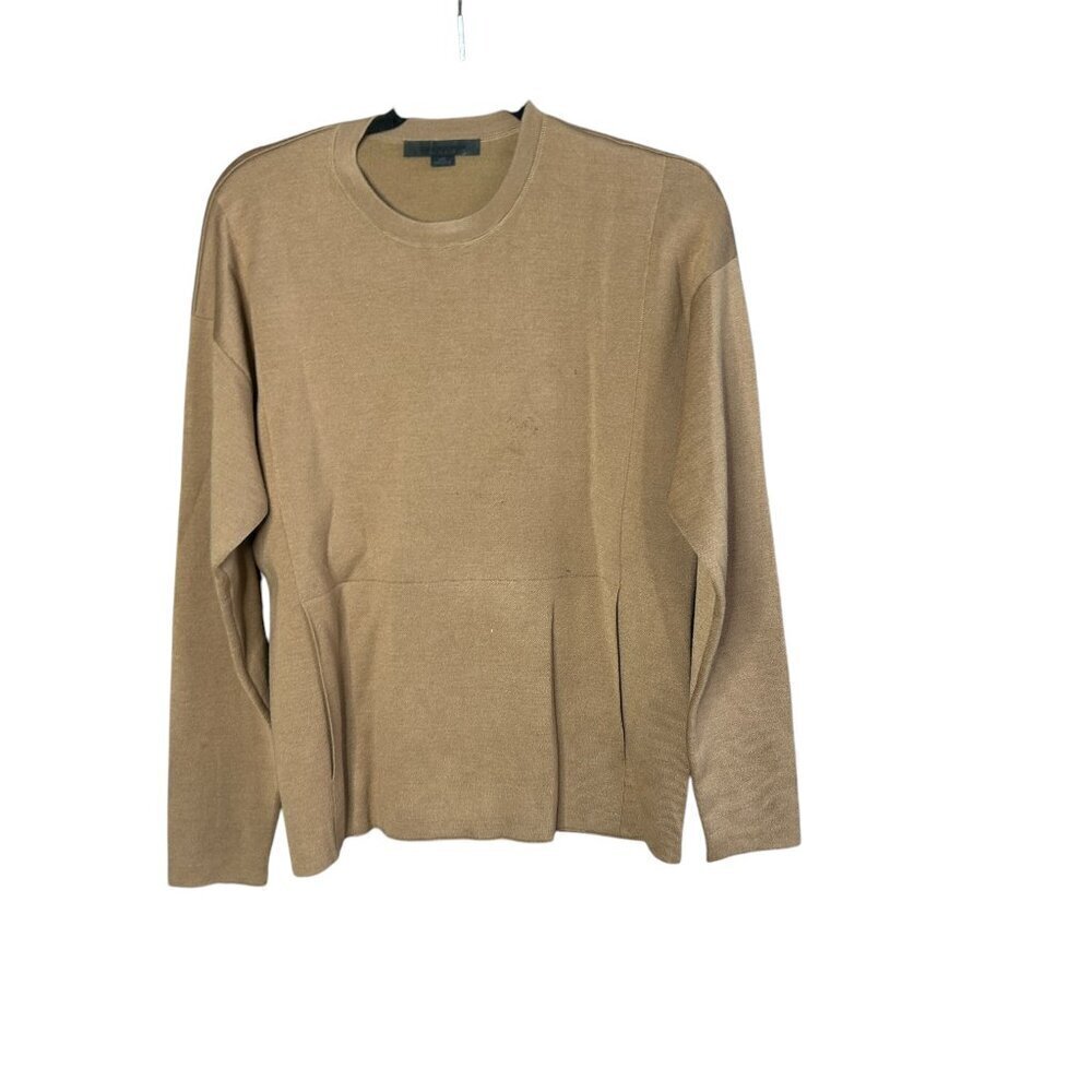 Alexander Wang Brown Merino Wool Silk Blend Sweater Slip Pockets Size Small